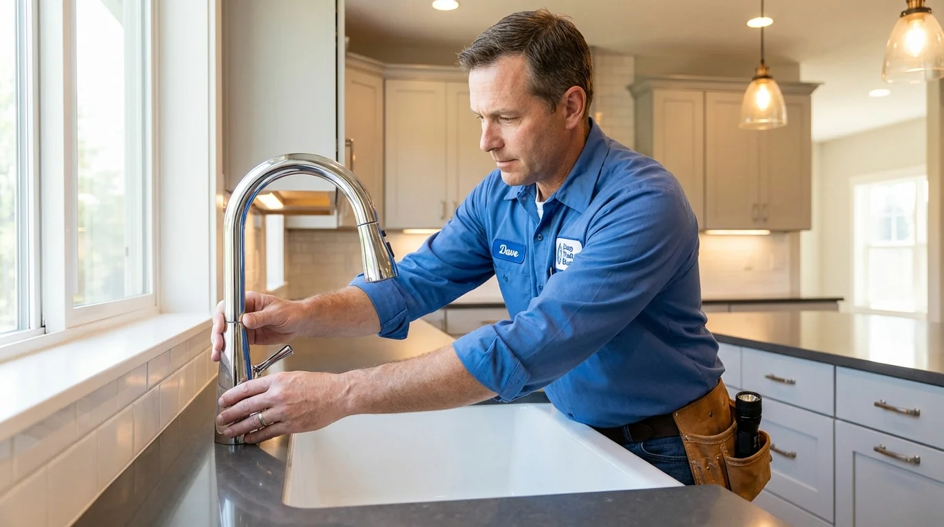 Kitchen faucet installation by Johns Plumbing LLC in Elba